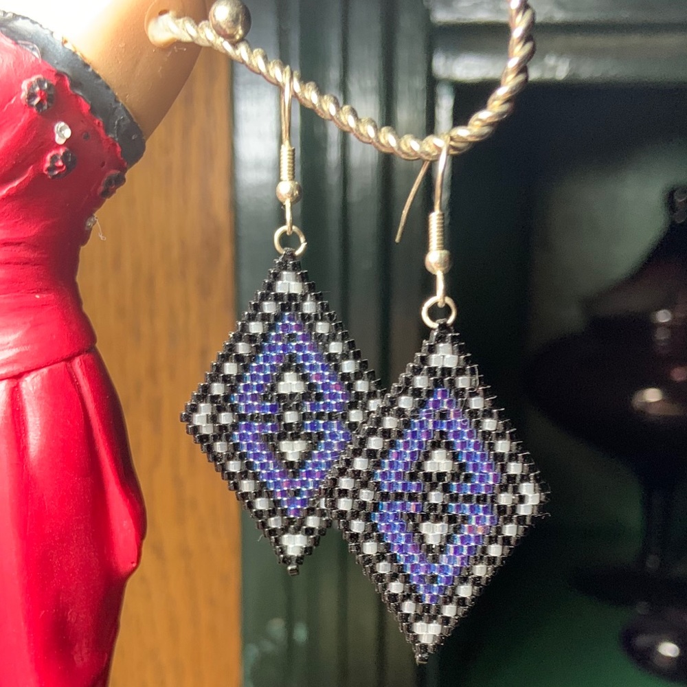Handmade Glass Seed Bead Earrings